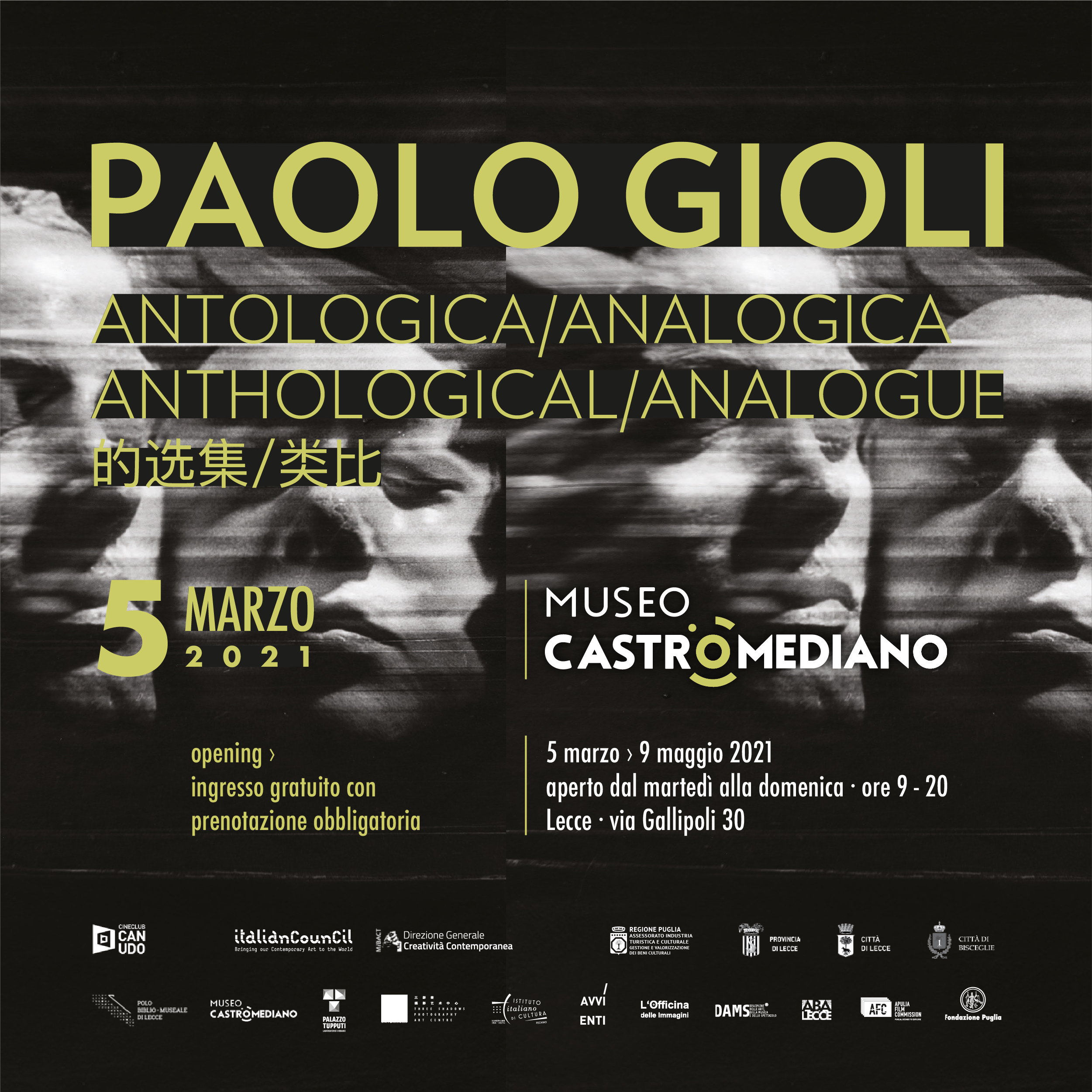 Mostra Paolo Gioli. Antologica/Analogica - Museo Castromediano Lecce 5 marzo 2021 ore 17,00