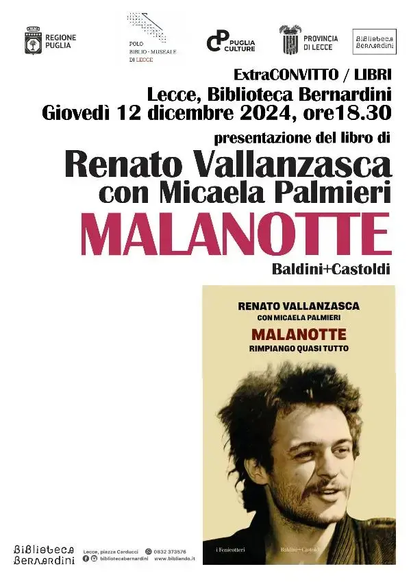 PRESENTAZIONE DEL LIBRO "MALANOTTE. RIMPIANGO QUASI TUTTO"