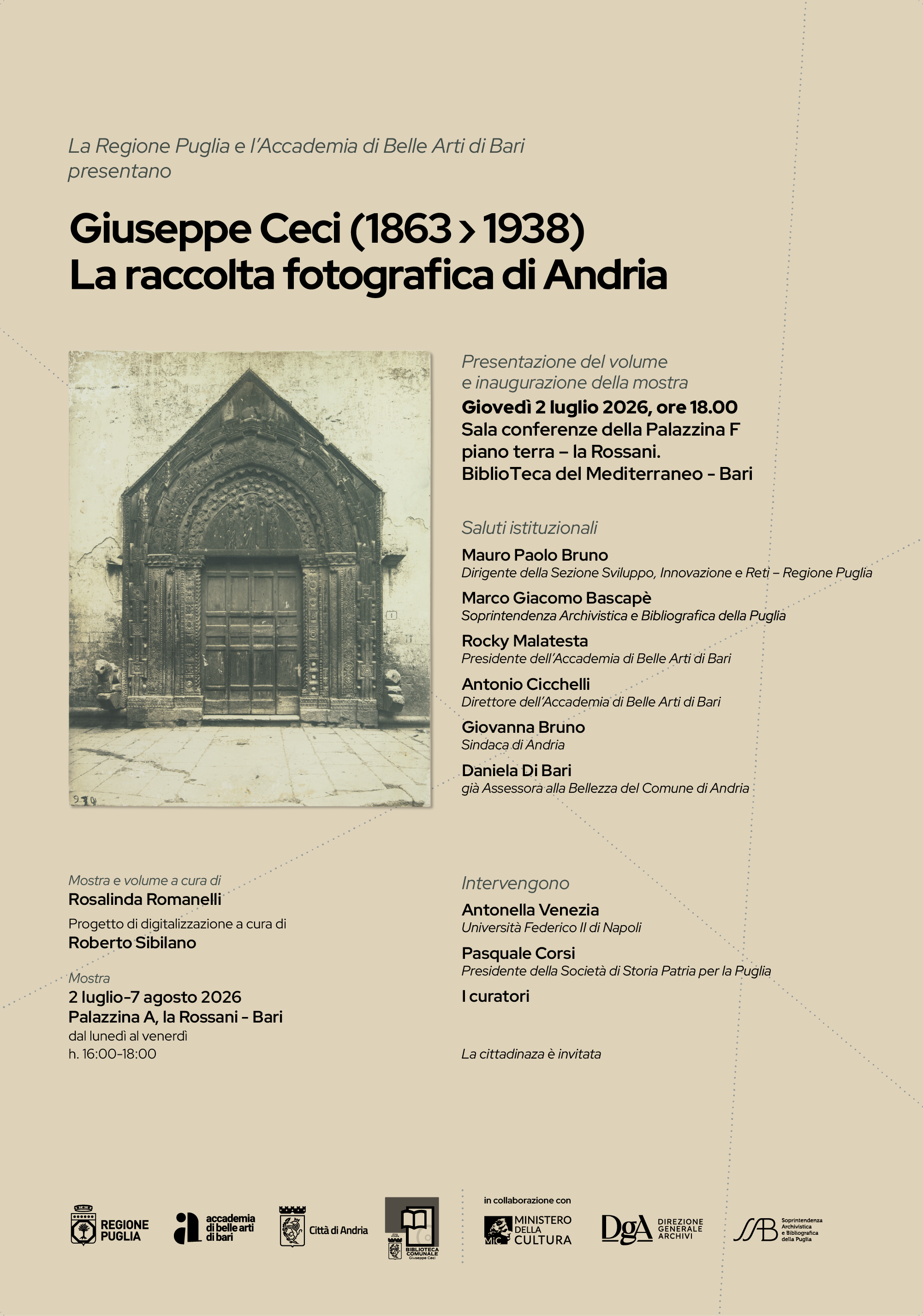 Presentazione del volume e inaugurazione della mostra "Giuseppe Ceci (1863-1938). La raccolta fotografica di Andria"